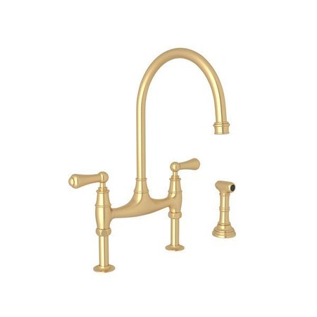 ROHL Georgian Era Bridge Kitchen Faucet With Side Spray U.4719L-SEG-2